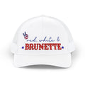 Red White & Brunette Snapback Trucker Cap
