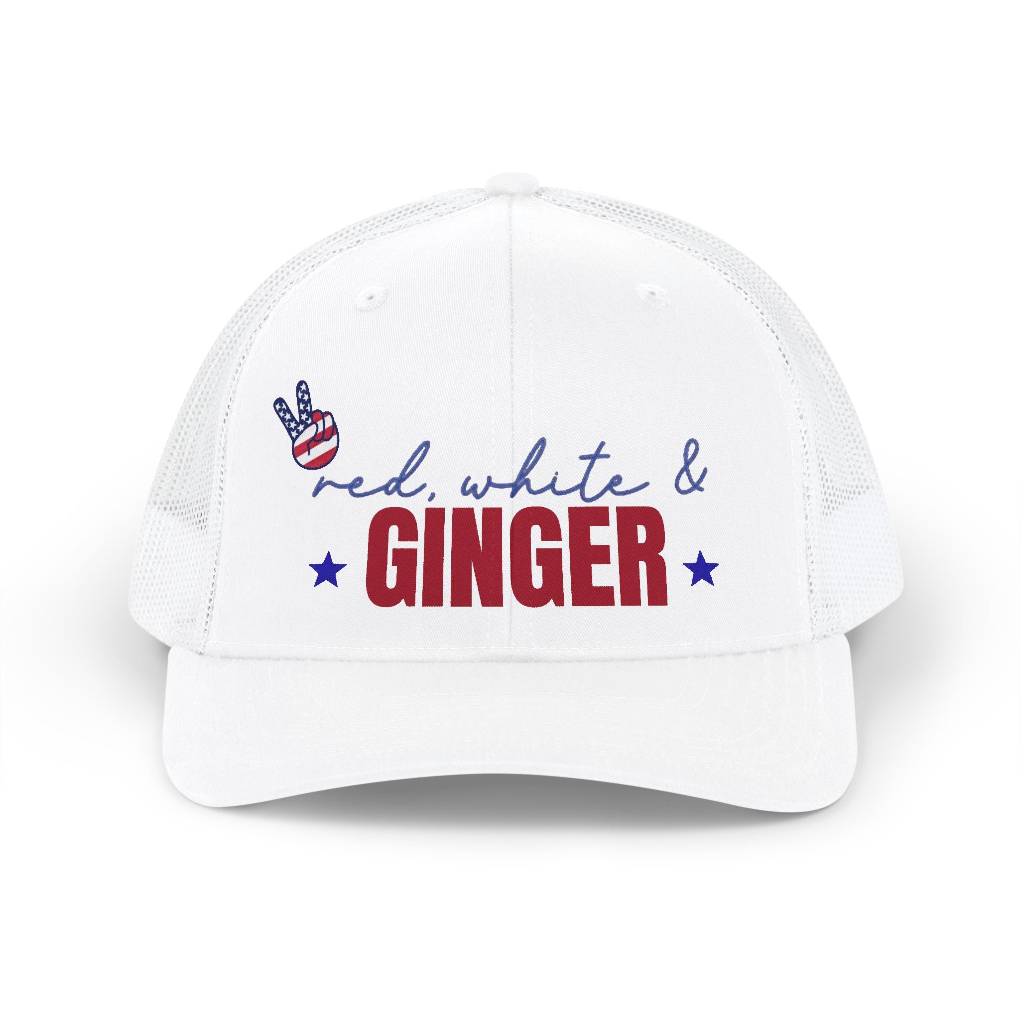 Red white & Ginger Snapback Trucker Cap